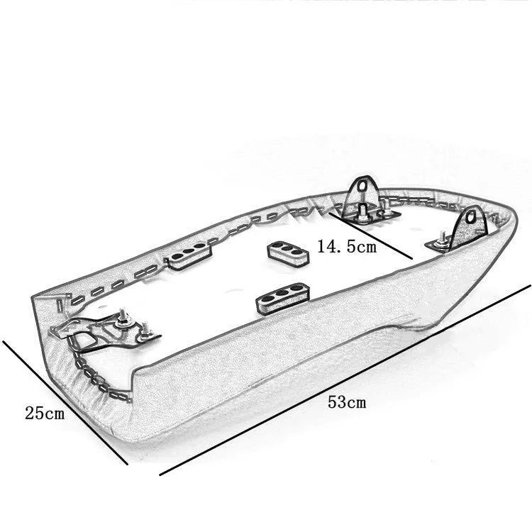 CG125 motorcycle seat cushion modification part, 530mm, shown in Black or Brown with Hump or Straight grain style options