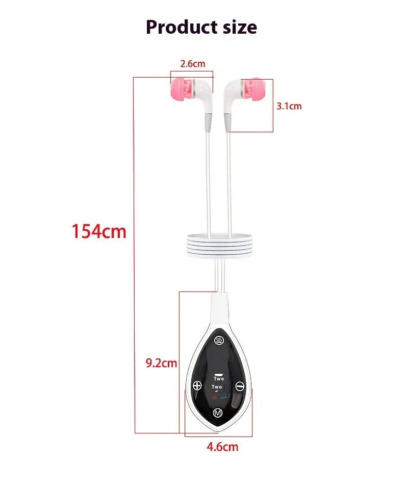 White portable 650nm laser otitis meter, 0.5W ABS ear physiotherapy device with button or touch pad control and silicone ear caps