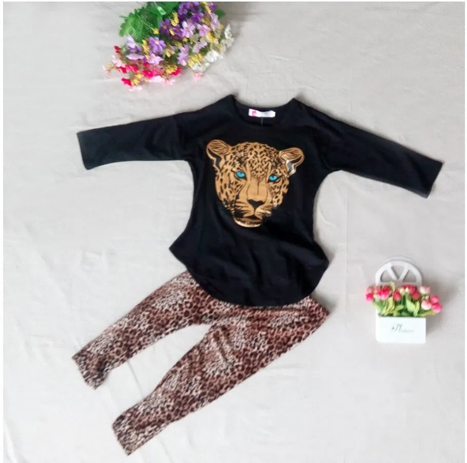 Casual short-sleeve pants suit set for a child in summer, shown in one of four available colours.