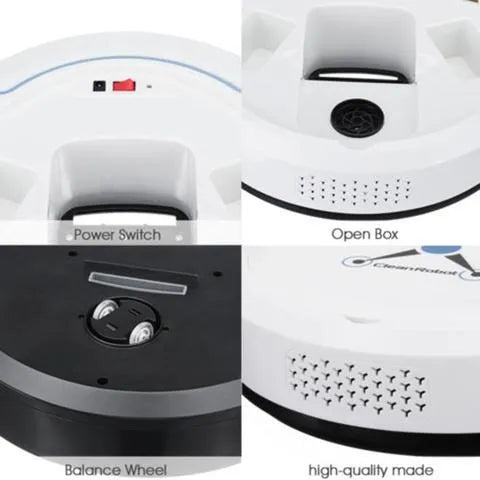 Smart robot vacuum cleaner 22.8cm ABS plastic automatic induction sweeper black