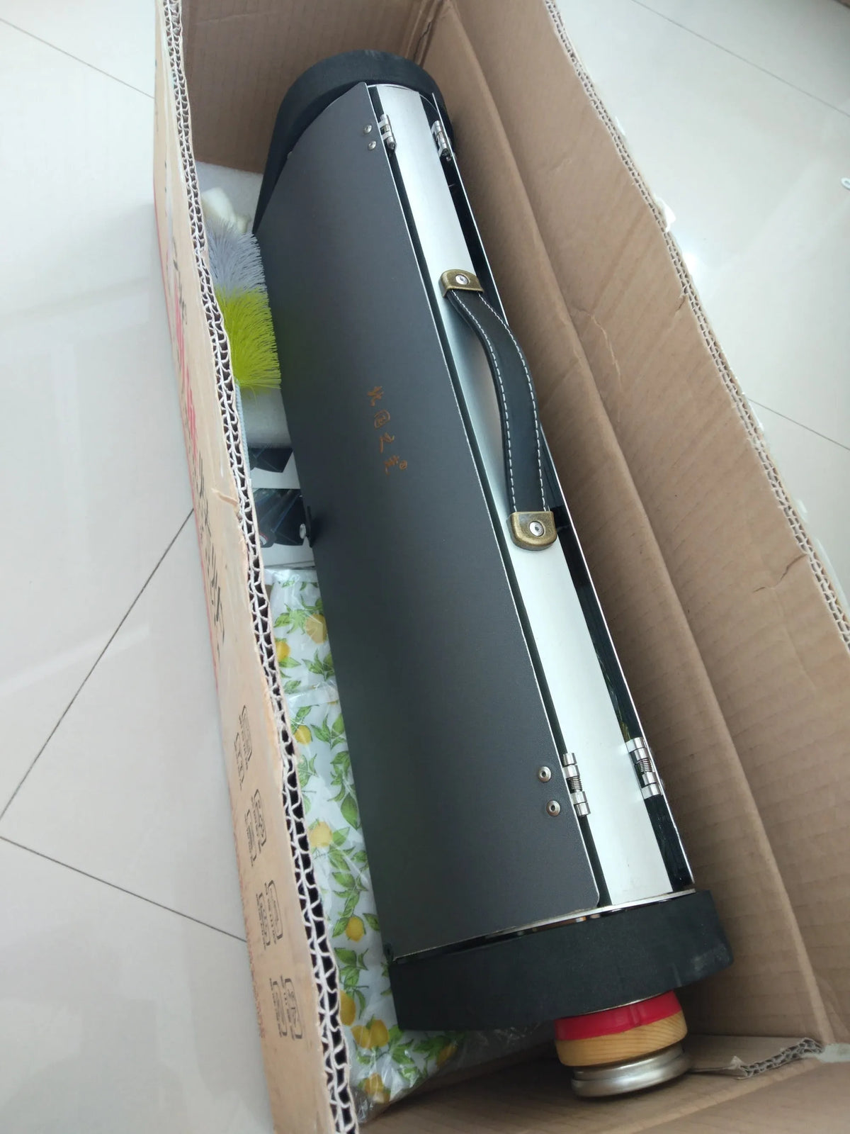 Portable smokeless vacuum tube grill in silver with 1.5L capacity, 620mm tube, and 49x35cm reflector.