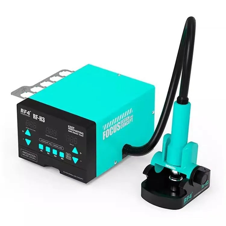 RF4H2 digital display heat gun with three nozzles for electronics repair work