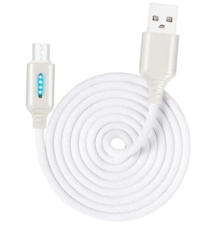 Fabric braided USB fast charging cable in 1 metre length for Android iPhone and Type-C devices