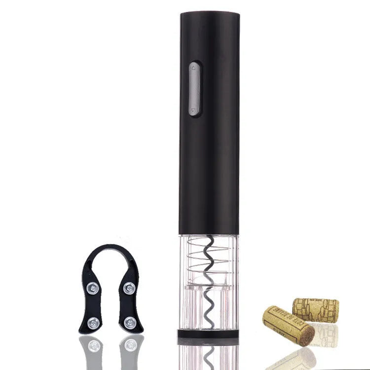 Automatic electric wine bottle opener with foil cutter in black, red, or white colours