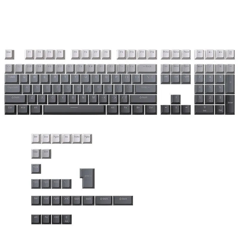 PBT double injection key cap set in Polar Day Gradient colour, 290x160x30mm, for mechanical keyboard customisation
