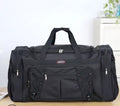 Oxford cloth shoulder bag in black, 64x30x33cm, with zipper and soft handles, plain pattern