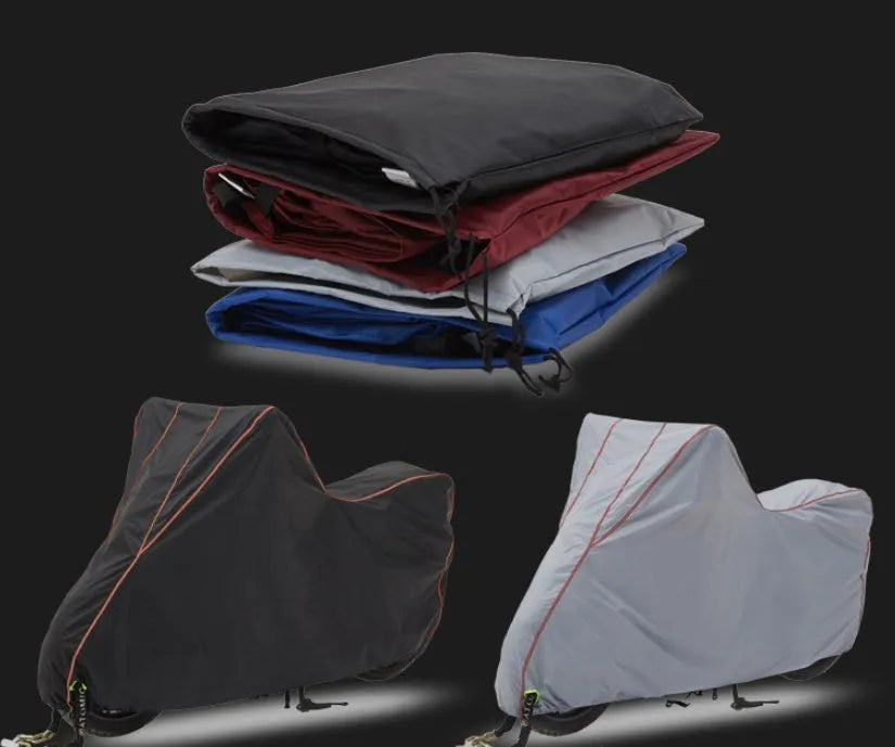 Thick motorcycle cover in nylon and PVC coating for outdoor storage with size options S to XXL