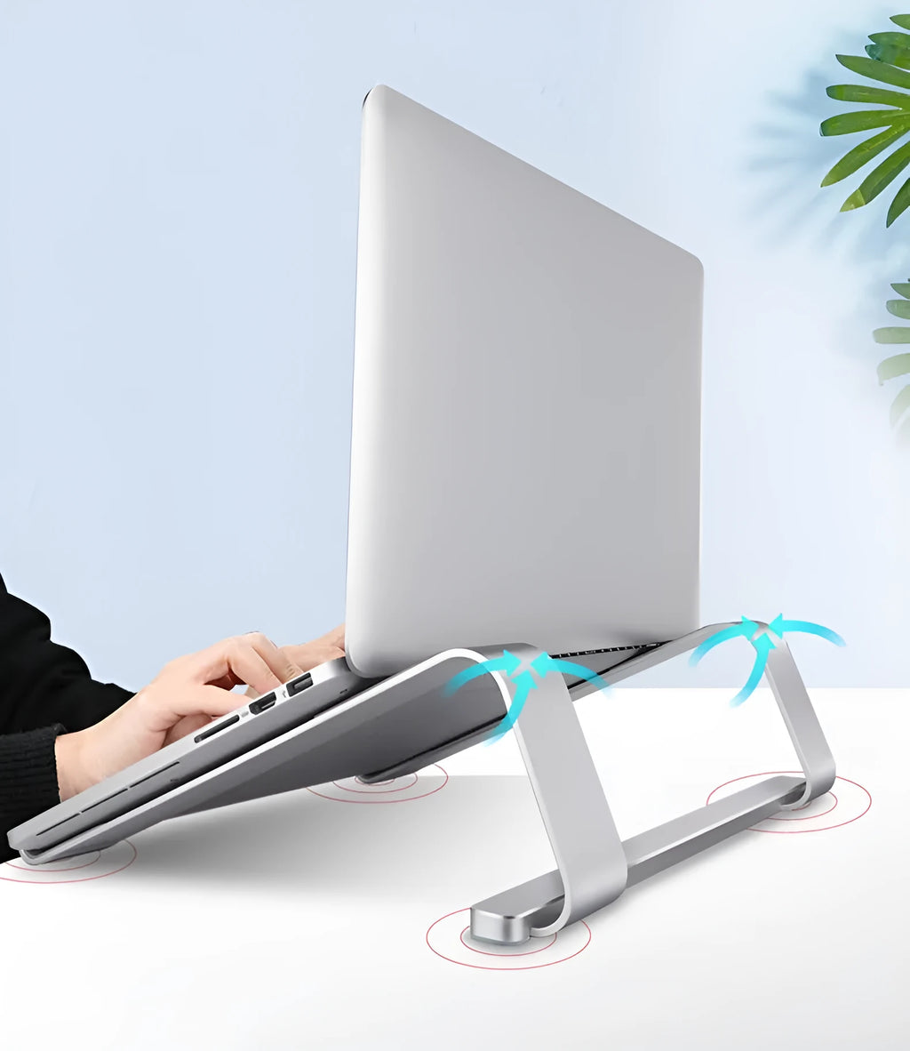 Aluminium alloy laptop cooling stand for 11-17 inch notebooks, black finish, basic size