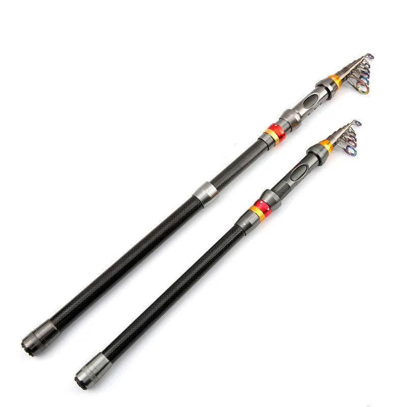 Carbon fibre ultra short sea fishing rod, mini telescopic pole in 1.8m to 3.6m lengths, Photo Color