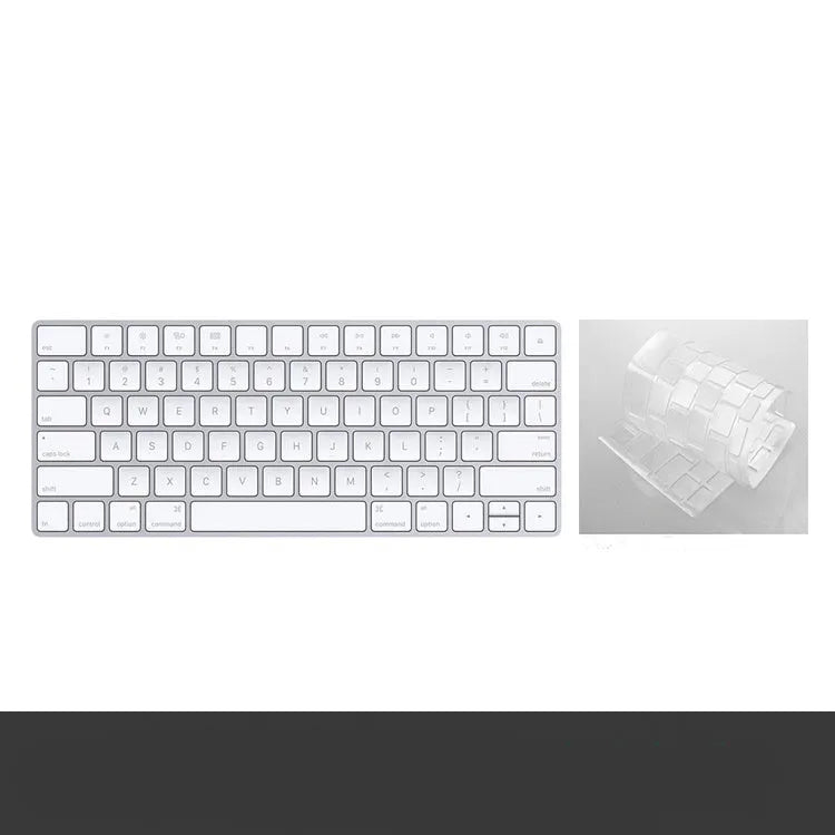 White Apple G6 Bluetooth wireless keyboard with ultra-thin metal design on desk