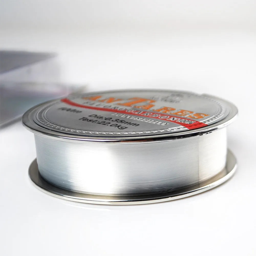 Fluorocarbon coated invisible fishing line 100m roll, carbon fibre sinking line, 0.2mm to 0.6mm diameters