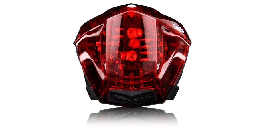 Bicycle tail light with 3 LED lamp beads, IPX-4 waterproof, 62x43x38mm, black housing mounted on bike seatpost