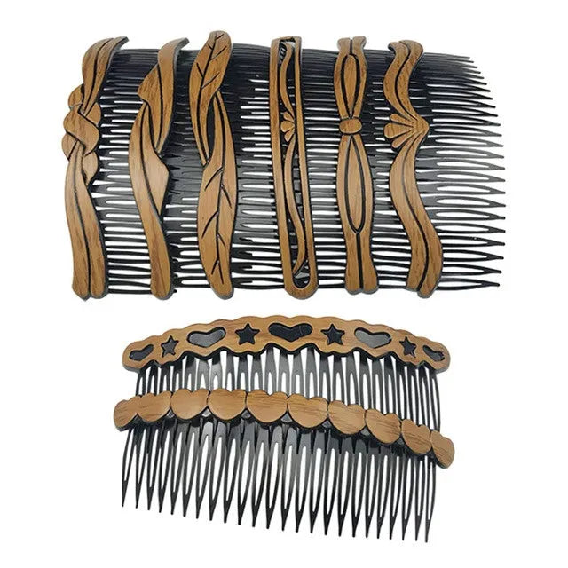 Fashion retro plastic resin hair comb in Korean style for women, available in multiple colours
