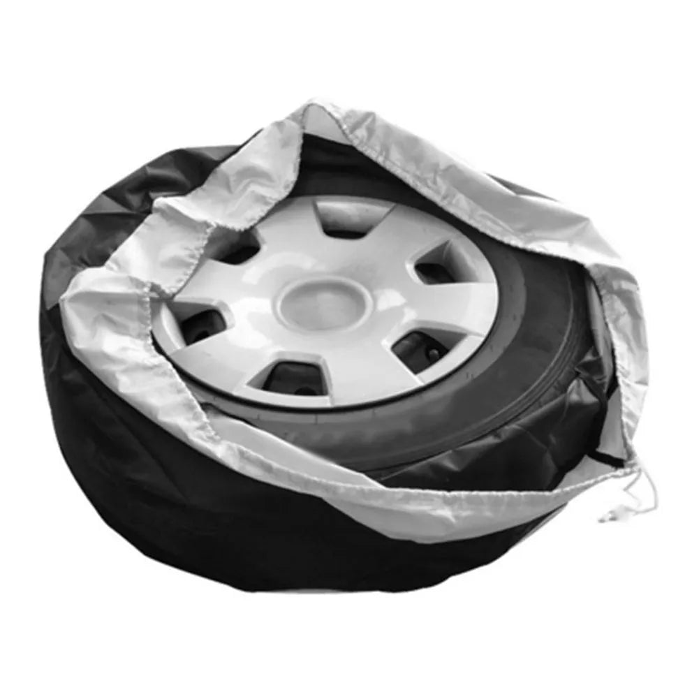 Small 65x37cm black car spare tyre cover made from 210D Oxford cloth with handle