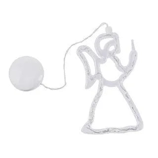 Christmas LED decorative light with suction cup showing Santa Claus, elk and snowman designs on window