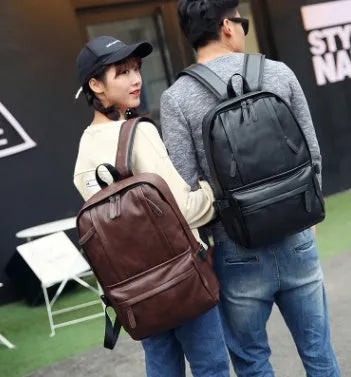 PU men's shoulder bag with soft surface, double straps, and soft handle in square vertical shape