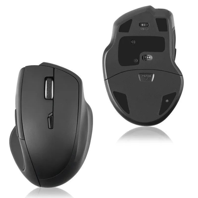 Black voice wireless optical mouse with seven buttons and USB receiver