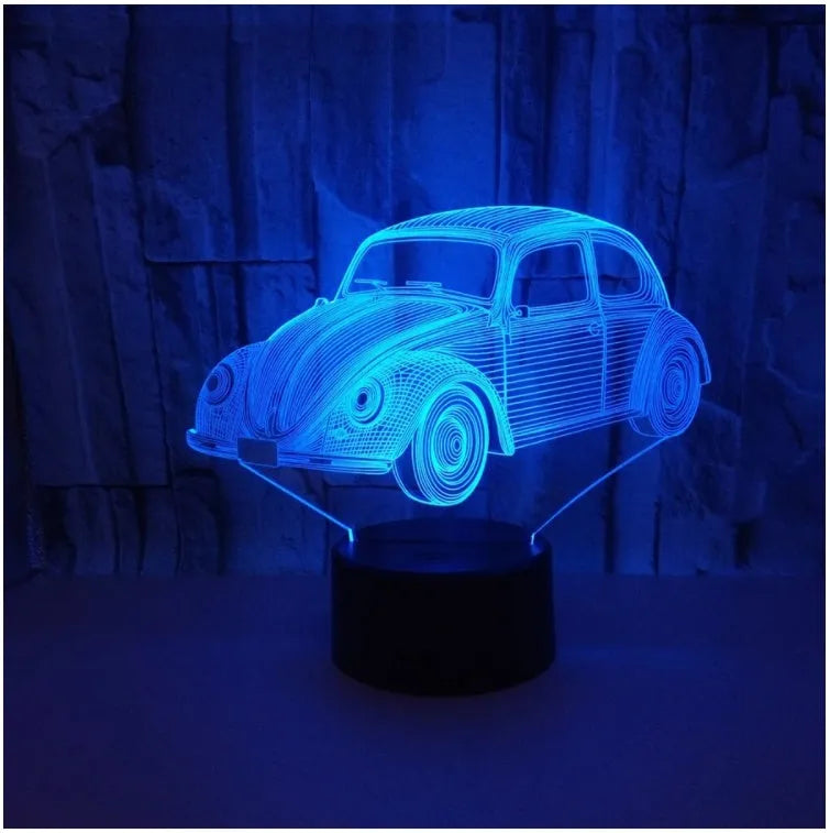 Colourful acrylic LED table lamp with touch and remote control on black base
