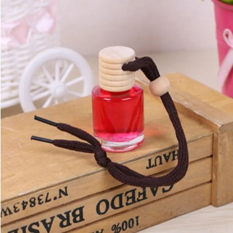 Glass bottle car air freshener hanging ornament with 55g scented gel