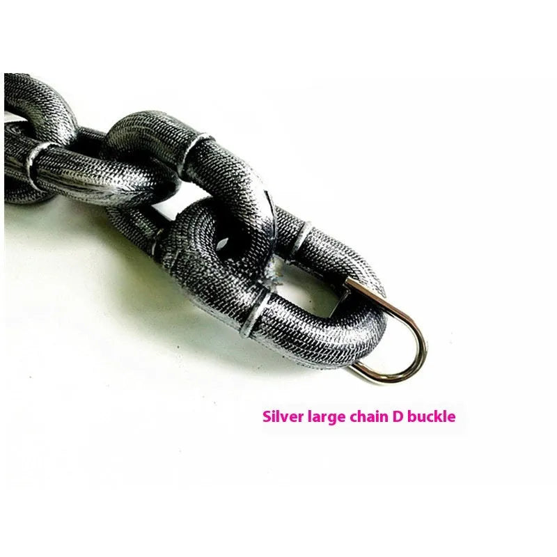Thick plastic and iron chain dog leash for large dogs in antique silver finish