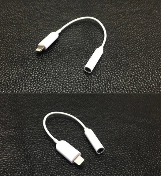 White Lightning to 3.5mm audio adapter cable for iPhone models with 7cm length