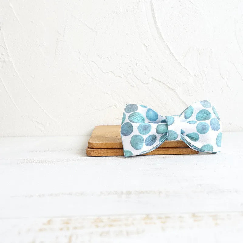 Polyester pet bow collar accessory in Bubble colour, sizes XS to XL, 10-11cm length and 6cm width