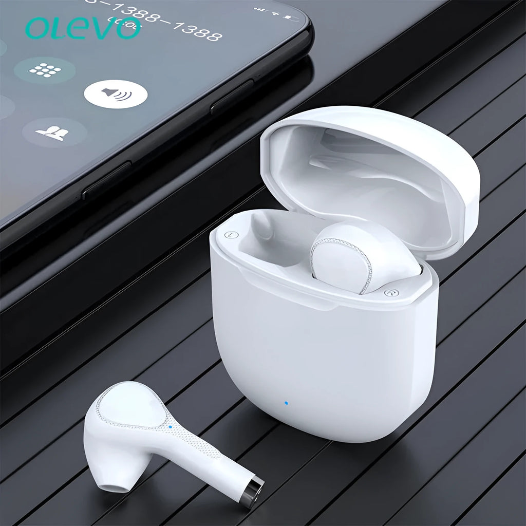 White true wireless Bluetooth 5.0 in-ear sports headset with charging box, Type-C interface, and ergonomic earbuds