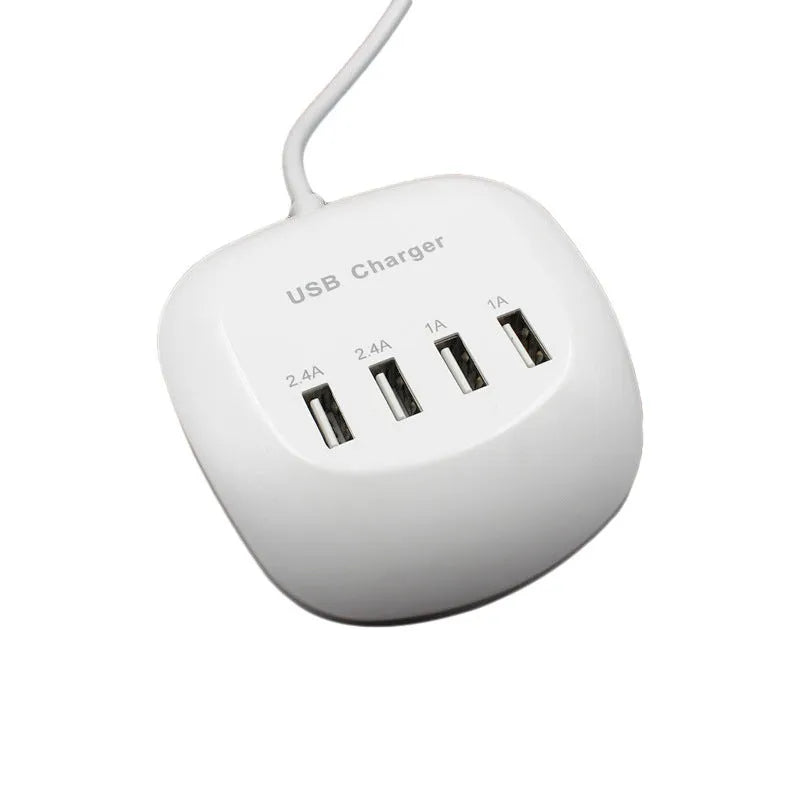 USB charger with choice of EU or US plug styles for 5V 2400mA device charging