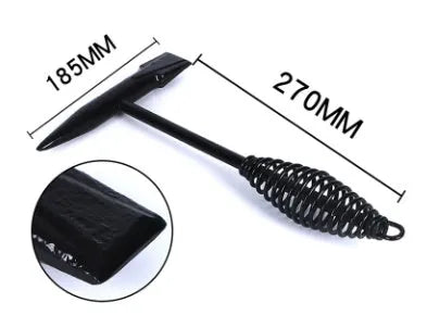 Welding slag removal hammer with spring steel handle and high carbon steel head in various weights.
