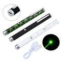 Green laser pointer pen with aluminium casing in black, camouflage, and white colour options