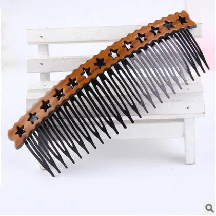 Fashion retro plastic resin hair comb in Korean style for women, available in multiple colours