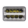 Black 5 inch square LED car headlight with die-cast aluminium housing and polycarbonate lens