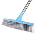 New extra long handle rubber bristles sweeper squeegee for pet cat dog hair fur broom in blue colour on indoor floor