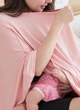 Lightweight nursing cover in black with adjustable strap for breastfeeding mums