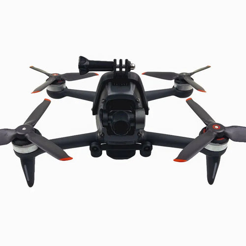 3D printed hard plastic action camera expansion bracket with soft sponge pad for FPV drone top mounting.