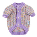 Purple dog sweater cardigan with textured soft glutinous bean design for XL and XXL breed dogs