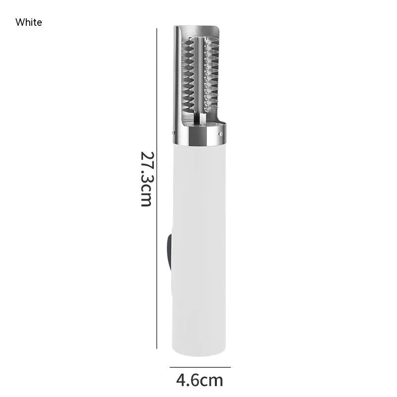 Handheld rechargeable electric fish scaler with 125W motor and seven-level waterproof specification, shown in white, black, or light green.