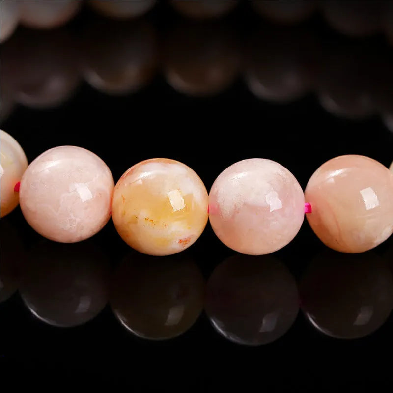 3A natural cherry agate bracelet with round geometric beads in sweet style for women