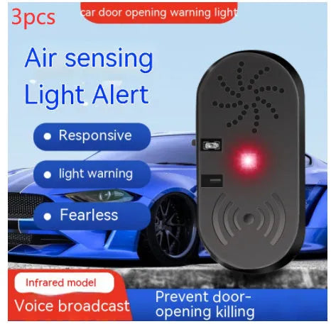 Black car door reminder with infrared sensor for vehicle security