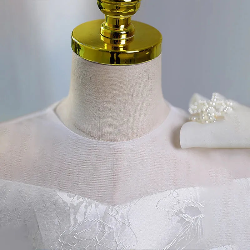 White polyester princess pettiskirt performance dress for girls height 80cm to 160cm