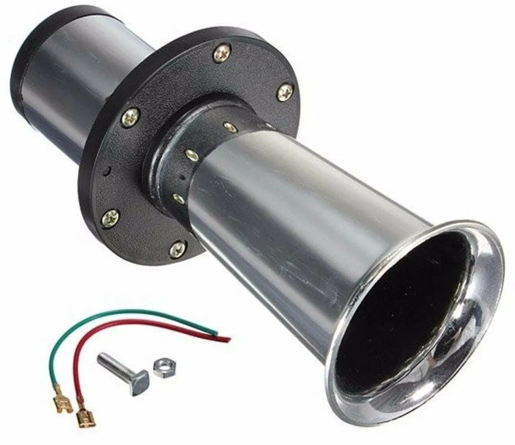 Silver 12v black high sound modified car horn for universal vehicle fit