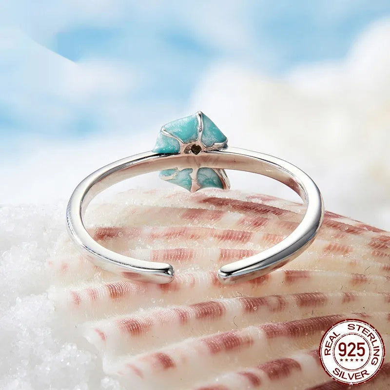 Silver conch open ring for women with electroplated finish in BSR672-E colour