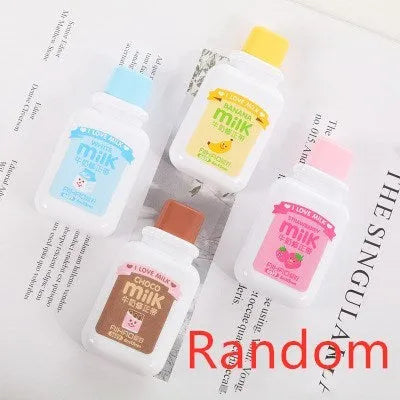 Creative bottle-shaped correction tape dispenser with cute pattern, showing 6-metre length.