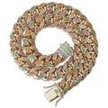 14mm rainbow pendant necklace on a copper chain with gold finish, adjustable from 51 to 80 cm