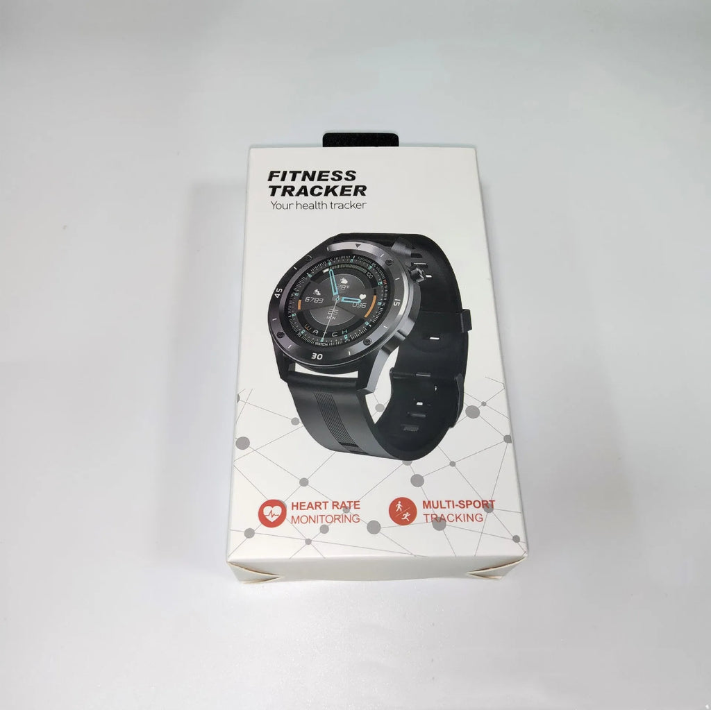 F22 Smart Watch in black with 1.54-inch screen on a TPU wristband, showing fitness tracking display.