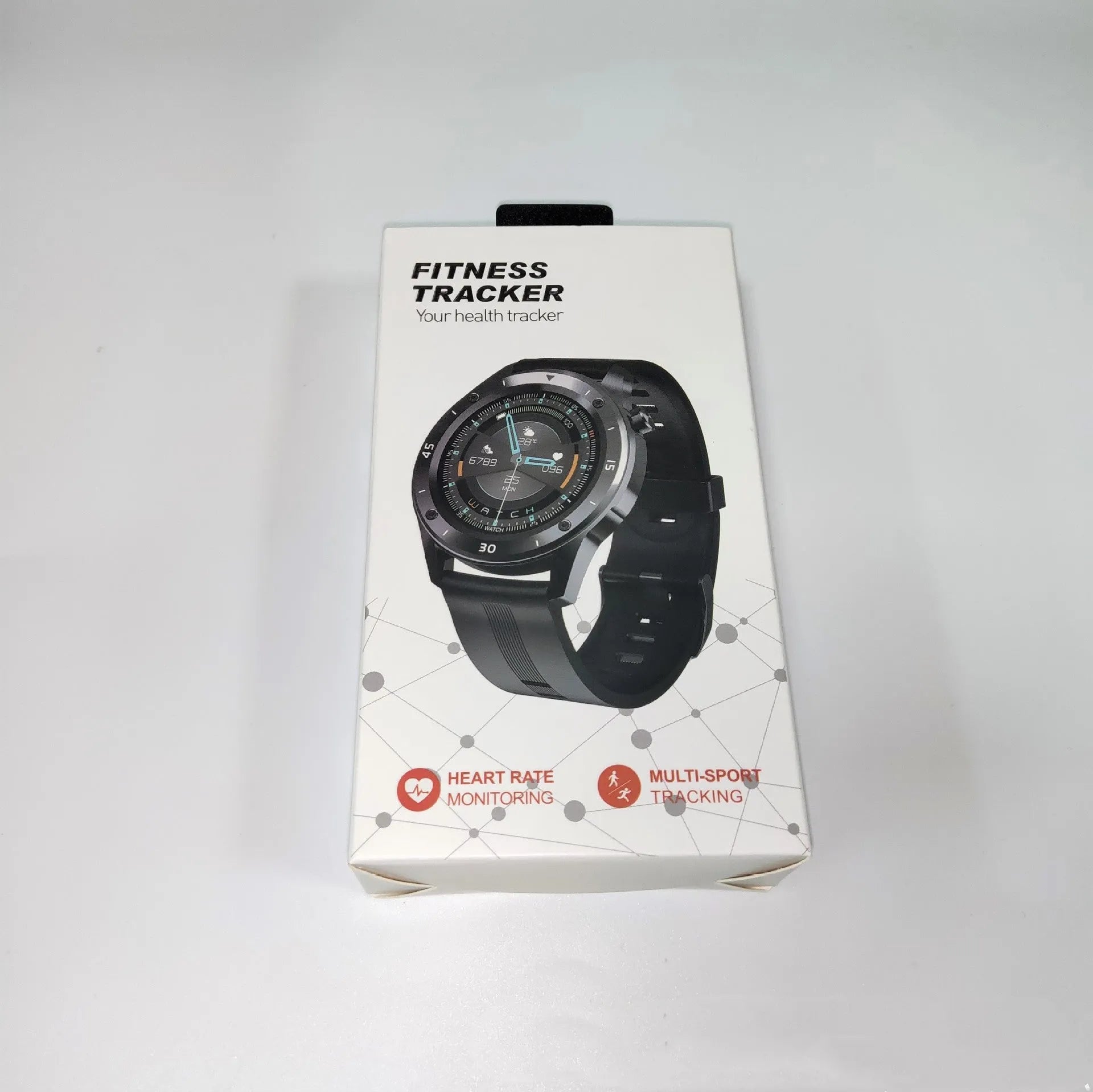 F22 Smart Watch in black with 1.54-inch screen on a TPU wristband, showing fitness tracking display.