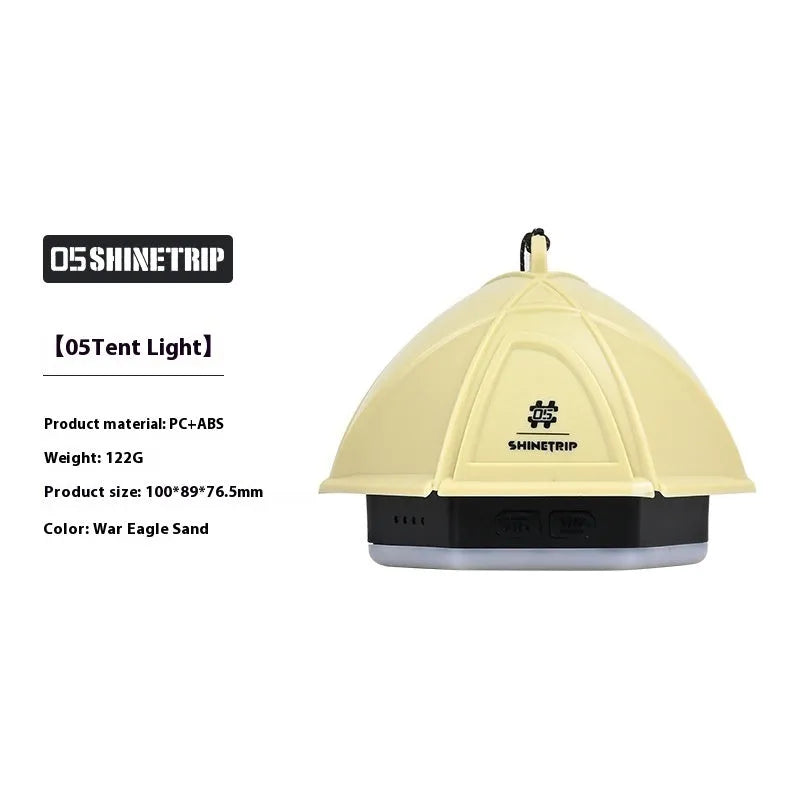 Analog brightness adjustment camping light with IPX4 waterproof rating in dark green colour