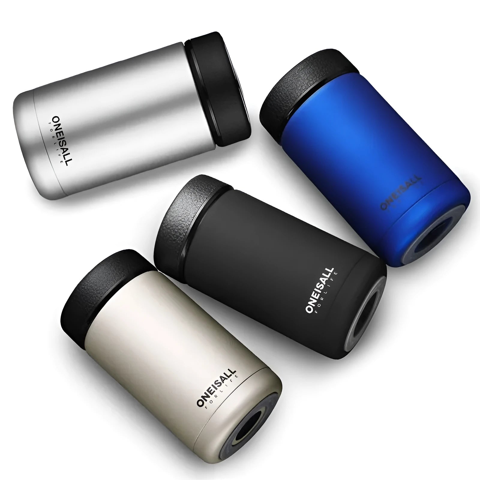 ONE IS ALL 400ml 304 stainless steel vacuum insulated cup with silicone seal, available in black