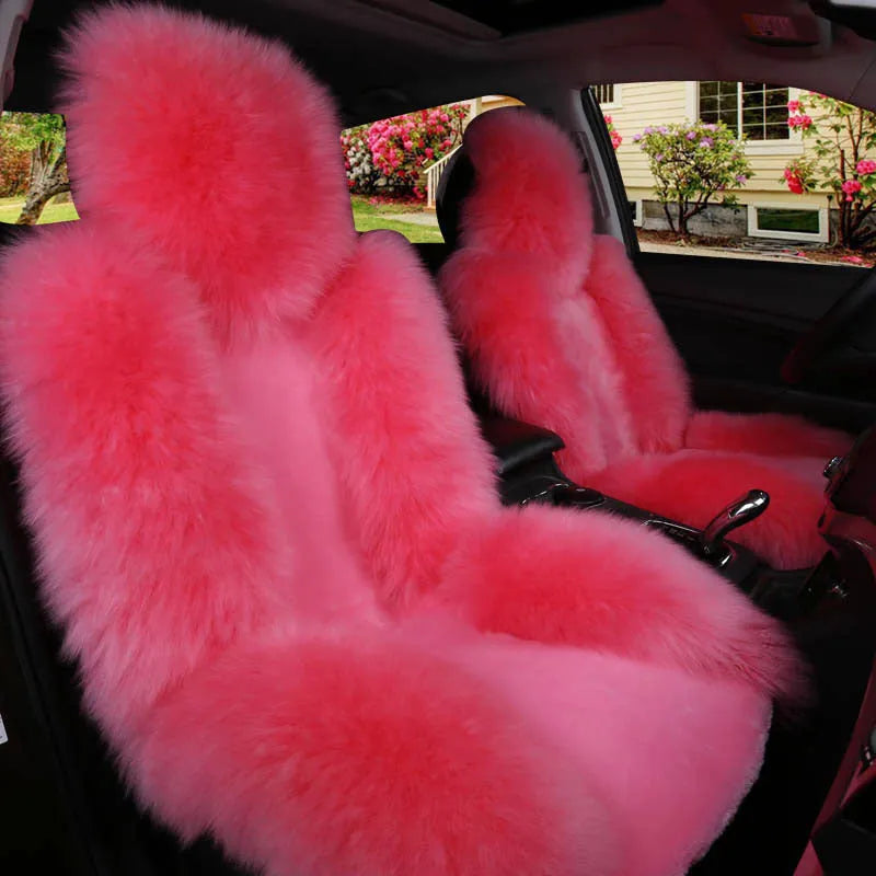 Winter car cushion single seat in bean paste colour with wool cashmere blend outer