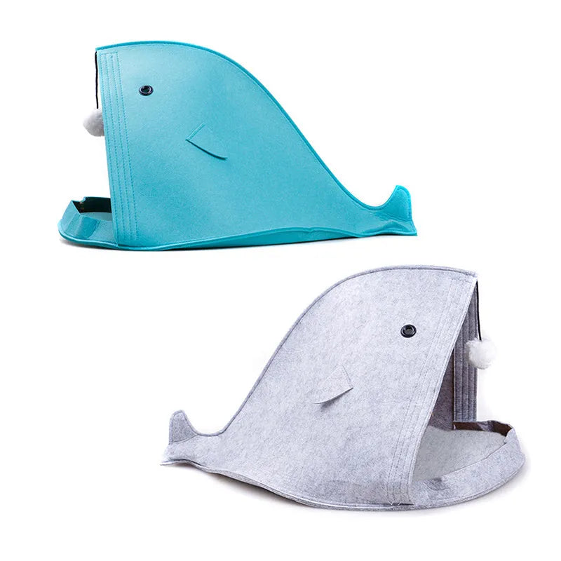 Foldable felt pet nest 40x40x50cm in Blue or Grey, chemical fibre felt, washable and removable